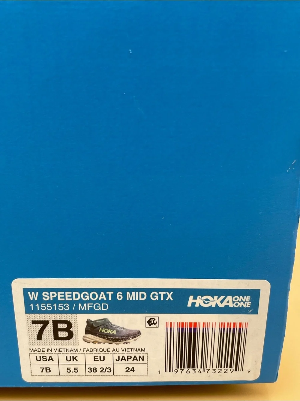 Size 7B Hoka One Women Speedgoat 6 Mid GTX Hiking / Running Shoes MFGD 1155153